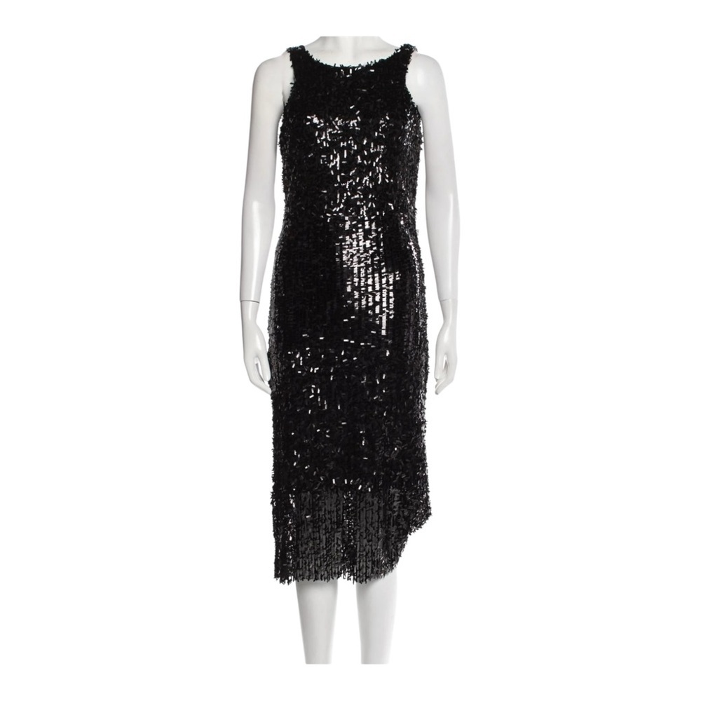Martí Bella Women’s Black Sequins Scoop Neck Midi Length Dress w/ Tags Size: L